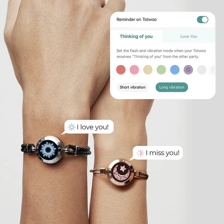 دستبند ست هوشمند عاشقانه طرح خورشید و ماه | Totwoo Couple Bracelet