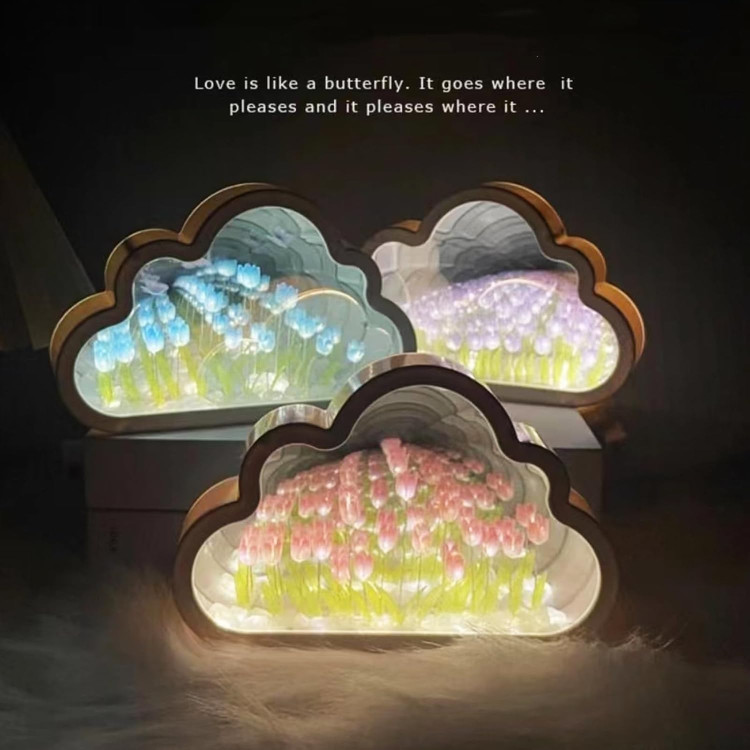 خرید چراغ خواب لاله آینهای DIY | Tulip Mirror Night Light