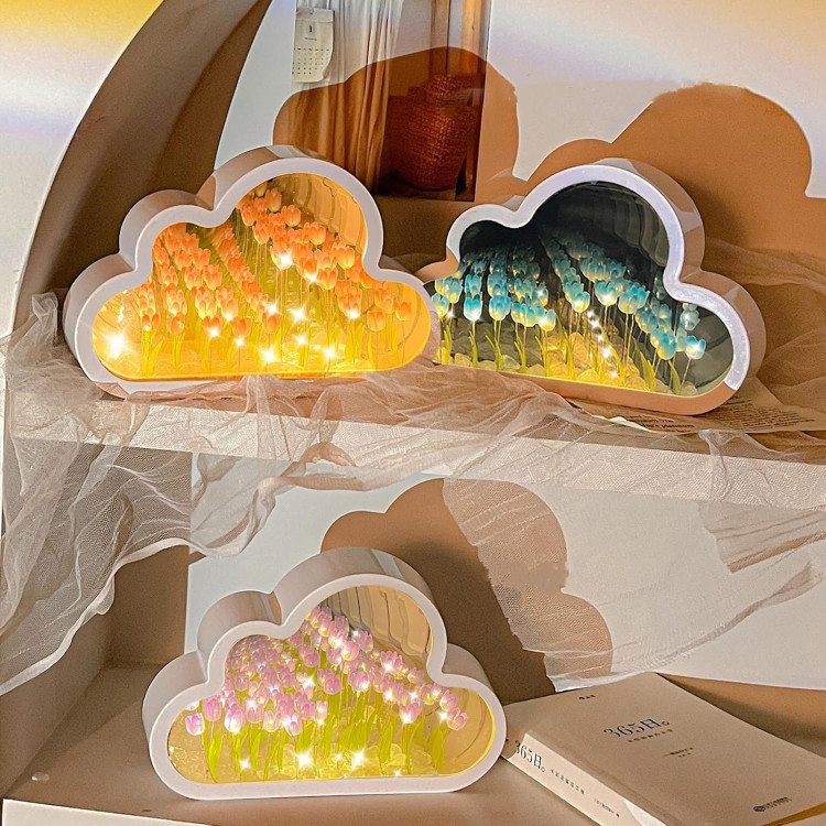 خرید چراغ خواب لاله آینهای DIY | Tulip Mirror Night Light