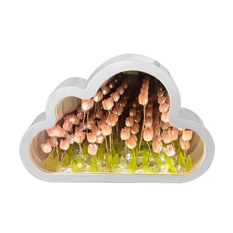 خرید چراغ خواب لاله آینه‌ای DIY | Tulip Mirror Night Light