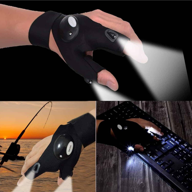 دستکش چراغدار LED Huskydg مدل 2 عددی | مناسب کمپینگ و تعمیرات
