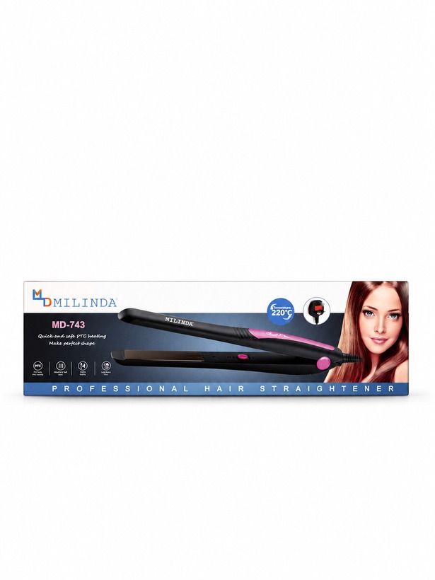 اتو مو وارداتی اورجینال میلندا MD743 | صفحات PTC + دمای 220 درجه