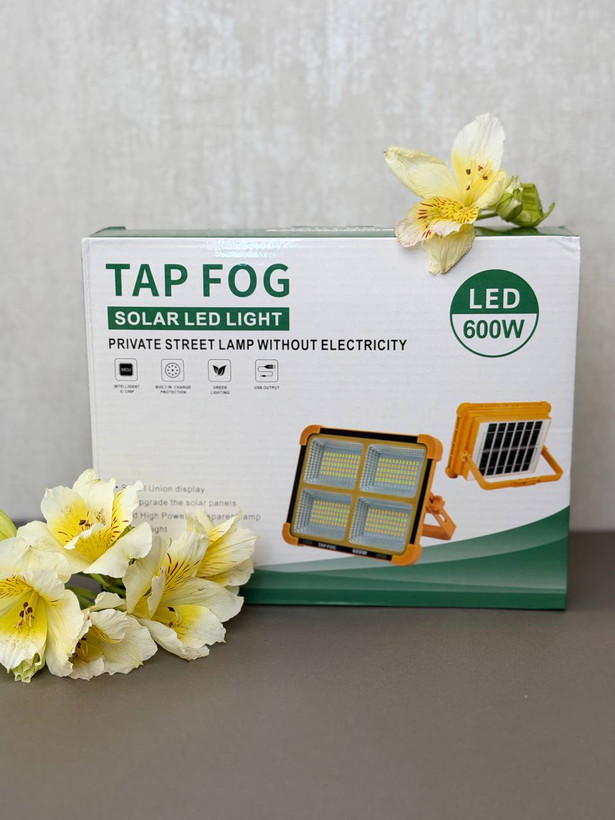 چراغ وارداتی شارژی خورشیدی 600 وات | اورجینال + پاور بانک + 288 LED + IP66