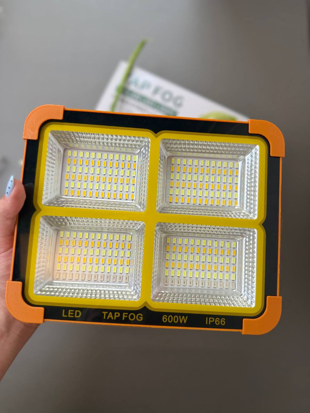چراغ وارداتی شارژی خورشیدی 600 وات | اورجینال + پاور بانک + 288 LED + IP66
