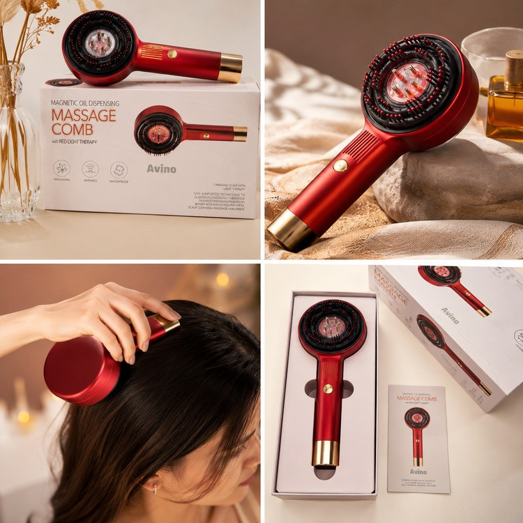 شانه ماساژور وارداتی برقی اسکالپ سر XC-901 | اورجینال + استاندارد پزشکی + ویدیو عملکرد + تخفیف مؤقت