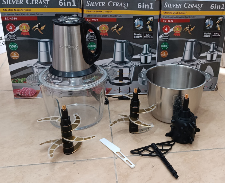 خردکن وارداتی دوقلو سیلور کرست SC-4030 | اورجینال، آلمانی، ۳۰۰۰ وات خرید مطمئن + ۱۲ تیغه